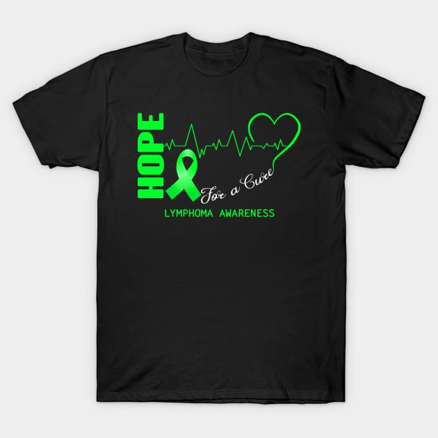 Hope For A Cure Lymphoma Awareness Support Lymphoma Warrior Gifts T-Shirt by ThePassion99